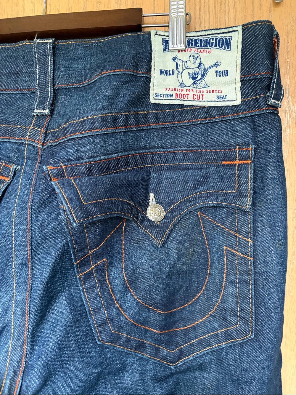 True Religion Men’s Dark Blue Boot Cut Jeans 36x32